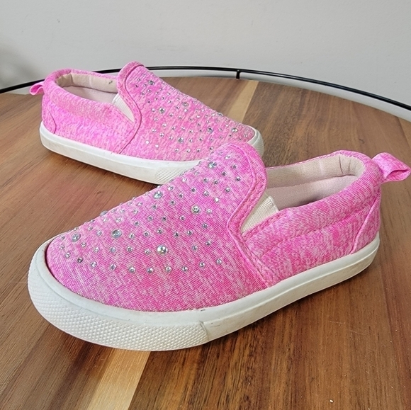 Swigges Pink Rhinestone Slip On Sneakers Toddler Size 7 - Picture 7 of 15